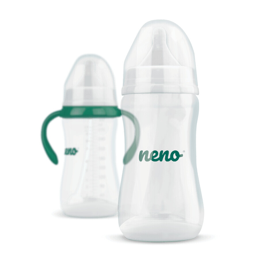 Biberon Neno, biberon anti-colic pentru hrănire și învățare la băut, cu manechin și tub cu greutate, de la 6 luni, 300 ml