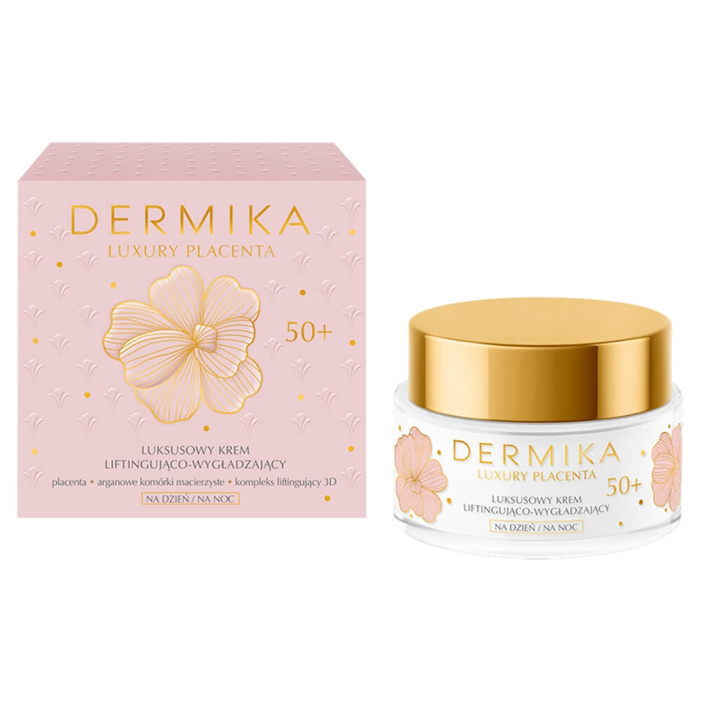 Dermika Luxury Placenta 50+, cremă de lux pentru lifting și netezire, 50 ml