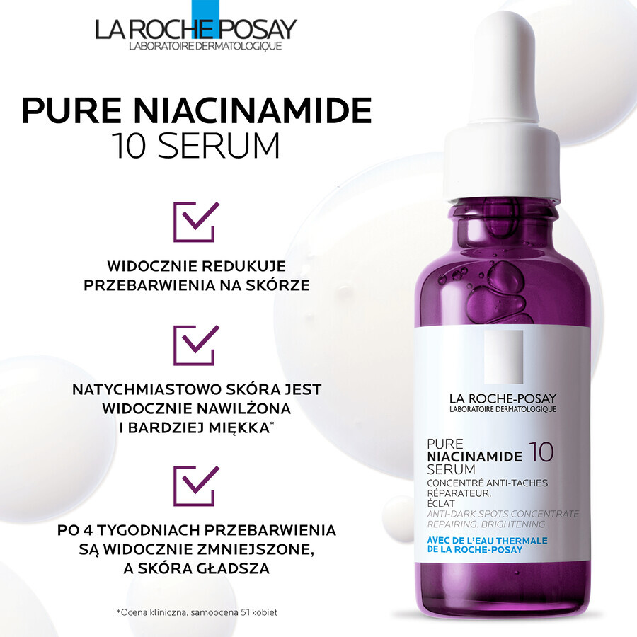 La Roche-Posay Pure Niacinamide 10, siero concentrato per il viso contro l'iperpigmentazione, 30 ml