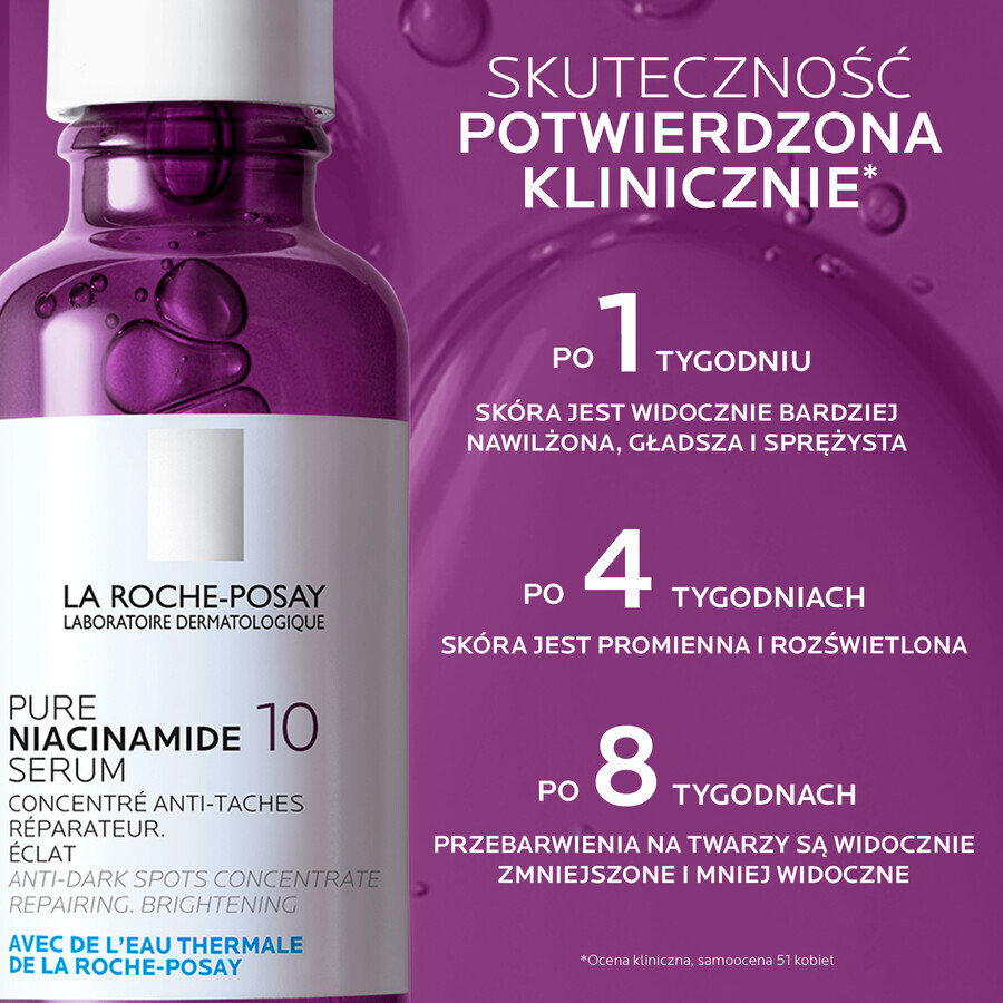 La Roche-Posay Pure Niacinamide 10, siero concentrato per il viso contro l'iperpigmentazione, 30 ml