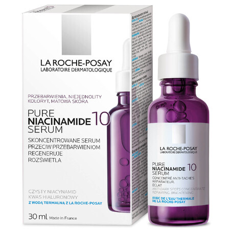 La Roche-Posay Pure Niacinamide 10, siero concentrato per il viso contro l'iperpigmentazione, 30 ml