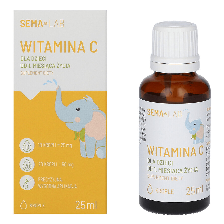 SEMA Lab Vitamina C pentru copii de la 1 lună, picături, 25 ml