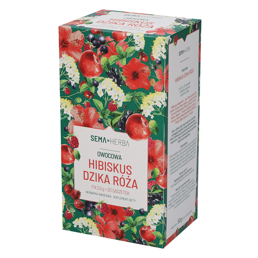 SEMA Herba Hibiscus et Rose musquée Fix, 2.5 g x 20 sachets