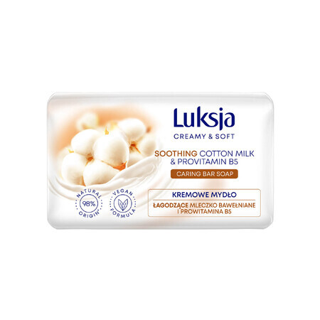 Luxja Creamy &amp; Soft, săpun cremos, calmant, lapte de bumbac și provitamina B5, 90 g