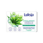 Luksja, pastilla de jabón cremoso hipoalergénico para rostro y cuerpo, aceite de cáñamo y caléndula, 100 g