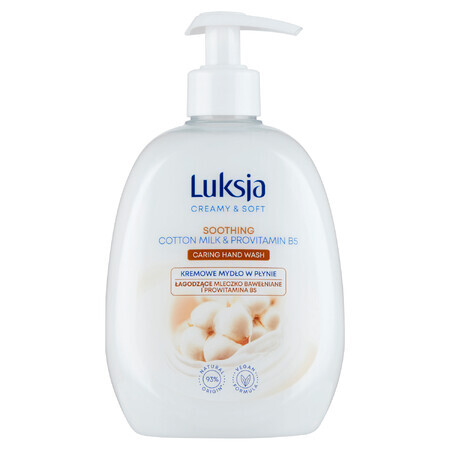 Luxja Creamy &amp; Soft, savon liquide crémeux, apaisant, lait de coton et provitamine B5, 500 ml