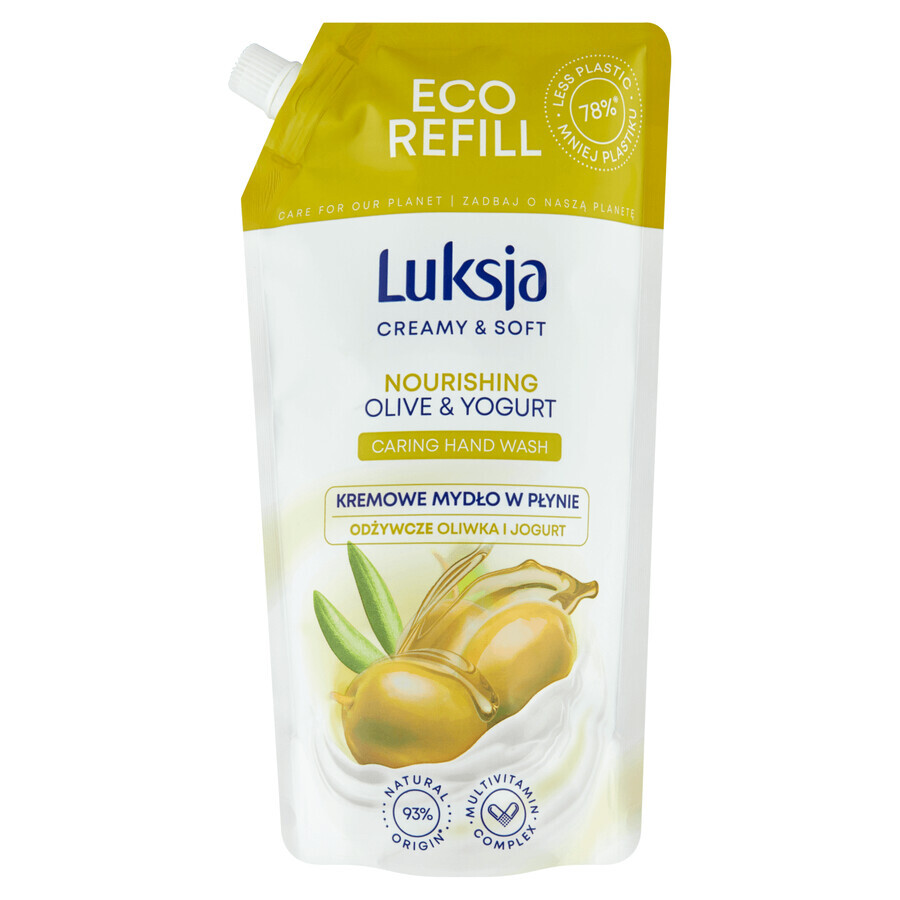 Luxja Creamy &amp; Soft, săpun lichid cremos, hrănitor, măsline și iaurt, stoc, 900 ml