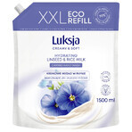 Luxja Creamy &amp; Soft, săpun lichid cremos, hidratant, lapte de in și orez, stoc, 1500 ml