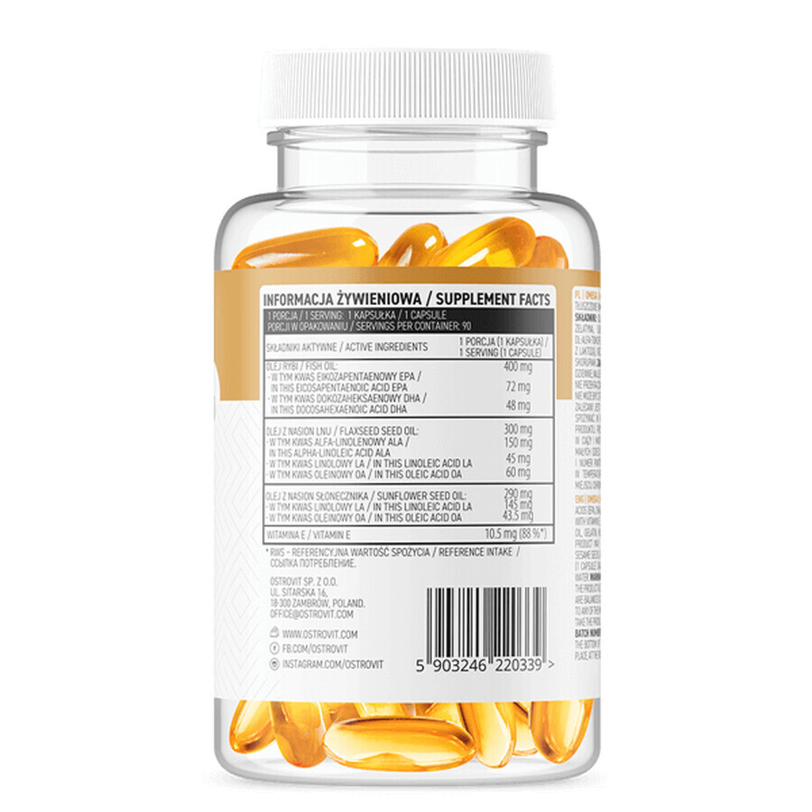 OstroVit Omega 3-6-9, 90 capsule