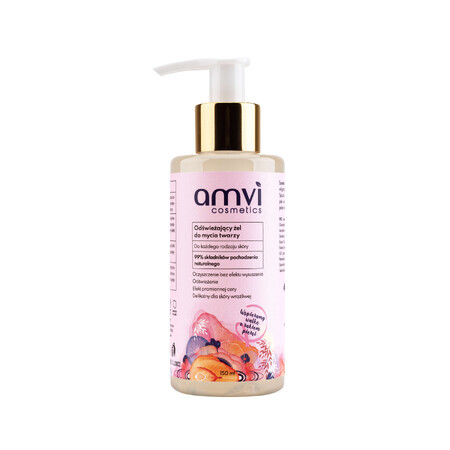 Amvi Cosmetics, gel limpiador facial refrescante, 150 ml