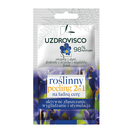 Uzdrovisco Violet, pflanzenaktives Peeling 2in1, für einen schönen Teint, 2 x 5 ml