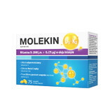 Molekin D3 + K2, vitamina D 2000 UI + vitamina K 75 µg în ulei de semințe de in, 75 capsule