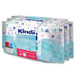 Kindii Pure Water 99%, șervețele umede pentru bebeluși și copii, 3 x 60 bucăți