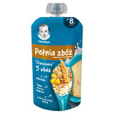 Gerber Full Cereal Porridge, fulgi de ovăz 5 cereale, cu lapte, după 8 luni, 110 g