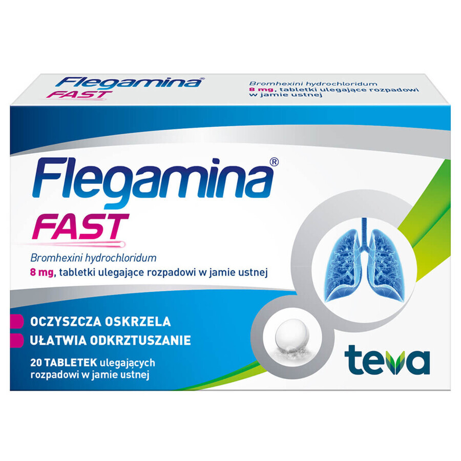 Flegamina Fast 8 mg, 20 comprimate