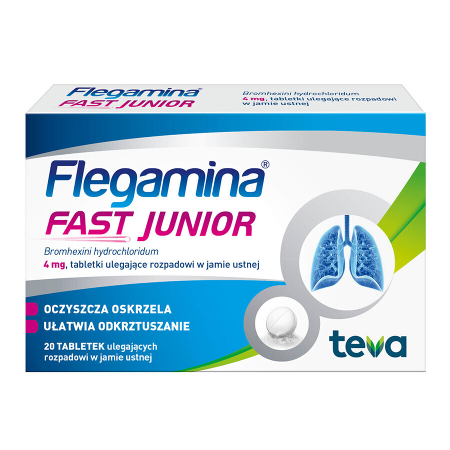 Flegamina Fast Junior 4 mg, 20 comprimate