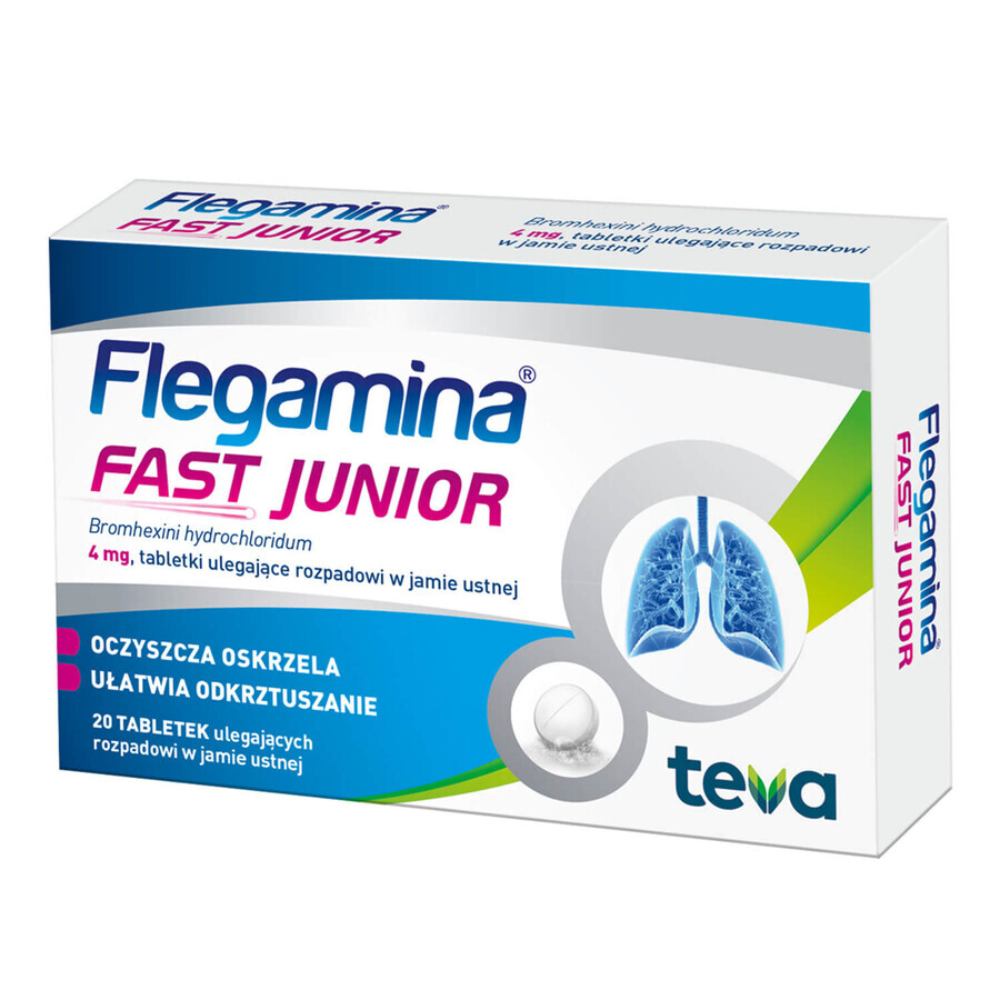 Flegamina Fast Junior 4 mg, 20 comprimate