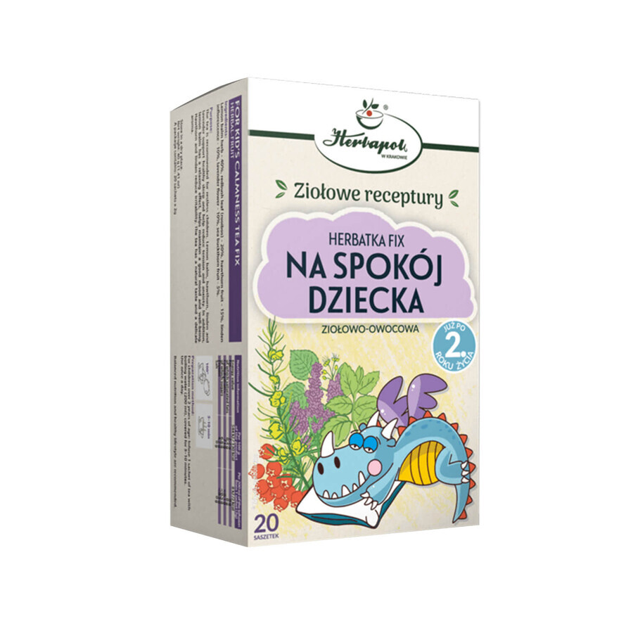 Herbapol Na Spokój Dziecka, ceai fix de plante și fructe, de la 2 ani, 20 pliculețe