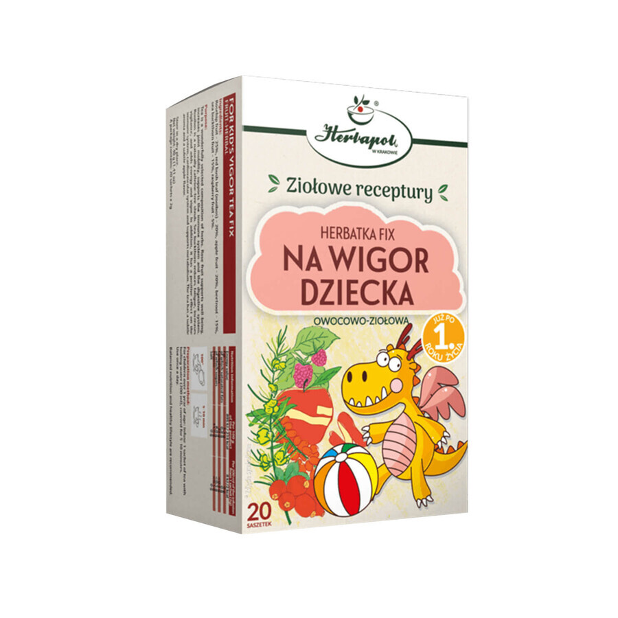 Herbapol Na Wigor Dziecka, ceai fix de fructe și plante, după 1 an, 20 plicuri