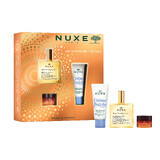 Set Nuxe Huile Prodigieuse, aceite para el cuidado en seco, 50 ml + Reve de Miel, bálsamo labial, 15 g + Creme Fraiche de Beaute, crema para pieles normales, 30 ml