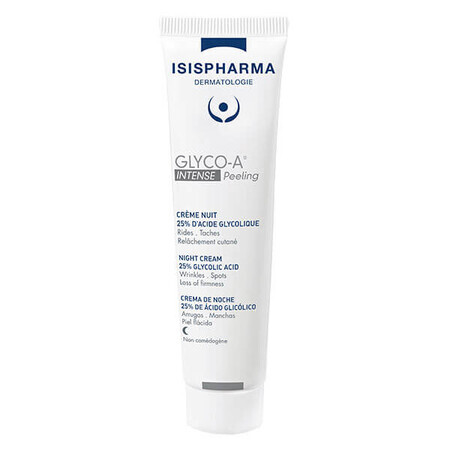 Isispharma Glyco-A, crema peeling intensiva de noche con 25% de ácido glicólico, 30 ml