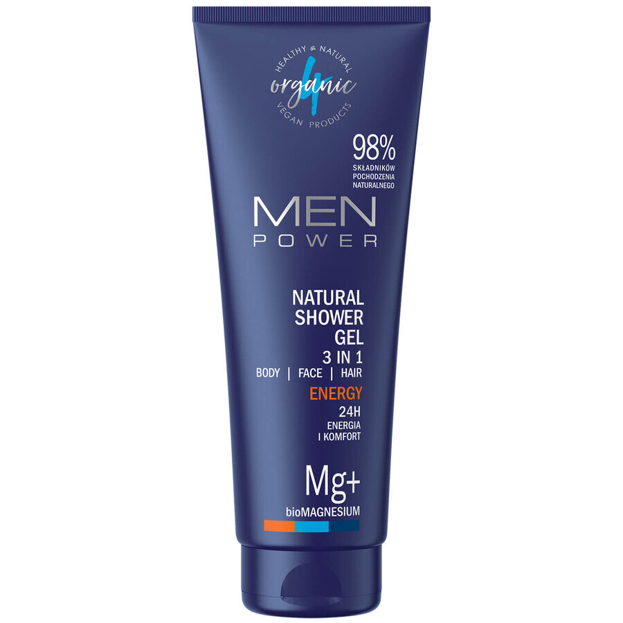 4Organic Men Power, natürliches Duschgel 3in1, Energy, 250 ml