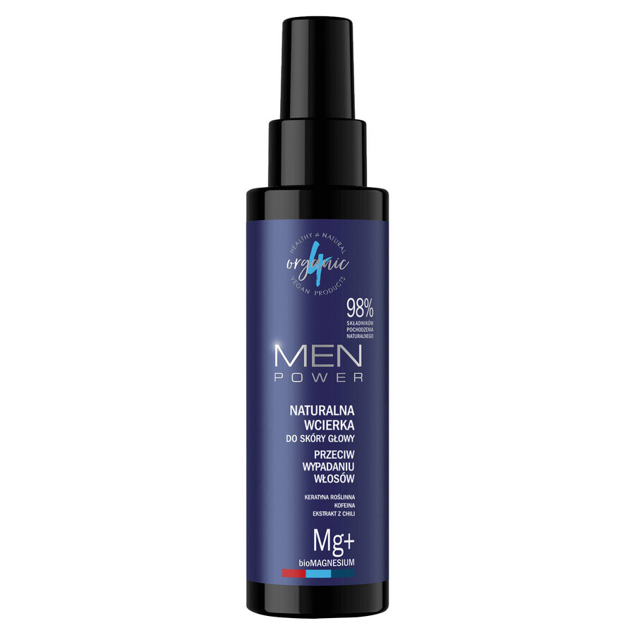 4Organic Men Power, loción natural para el cuero cabelludo contra la caída del cabello, 100 ml