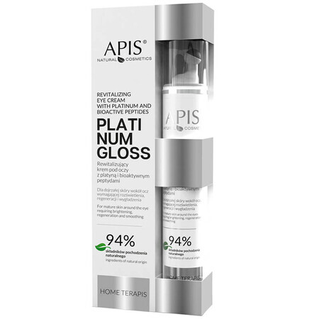 Apis Platinum Gloss Home Terapis, revitaliserende oogcrème met platina en bioactieve peptiden, rijpe huid, 10 ml