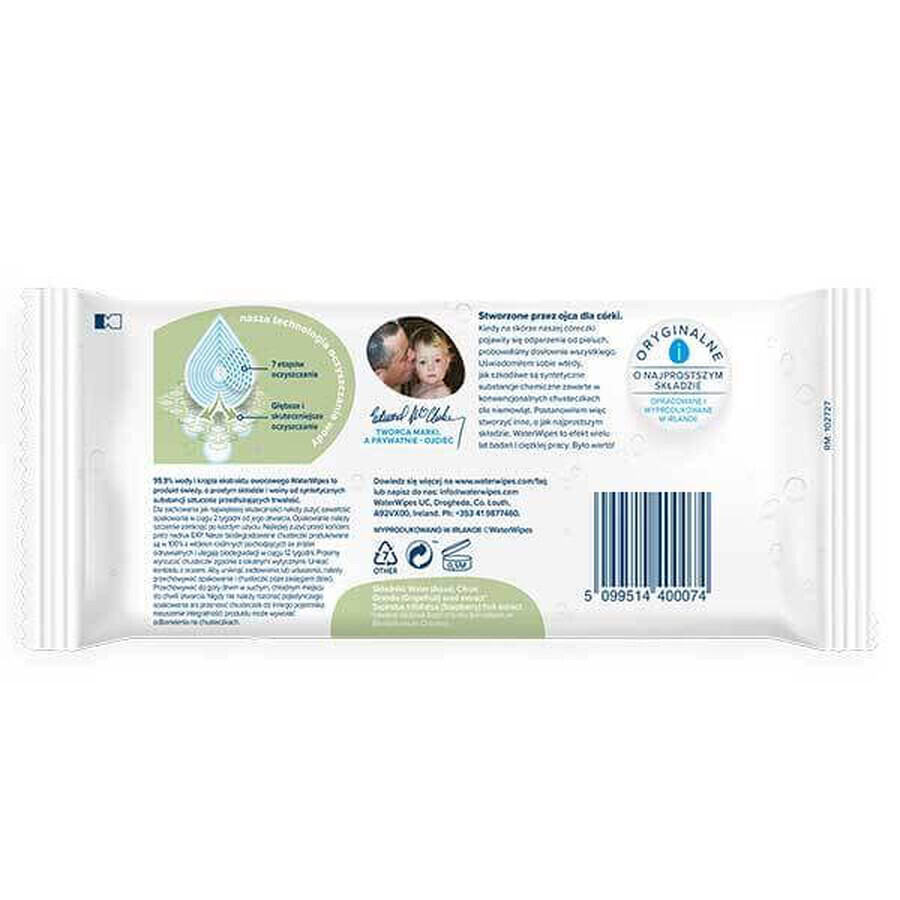 WaterWipes Soapberry Kids Bio, șervețele umede, apă cu extract de săpun, de la naștere, cutie, 12 x 60 bucăți