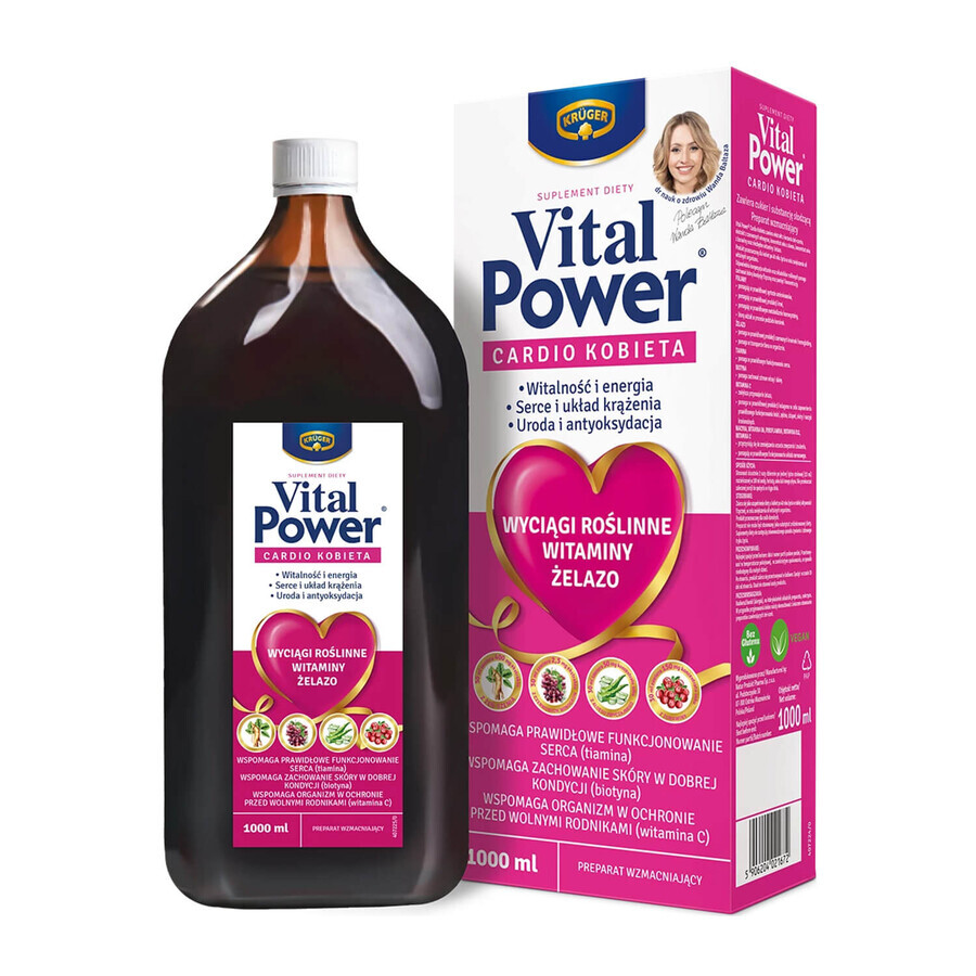 Krüger Vital Power Cardio Weiblich, Sirup, 1000 ml