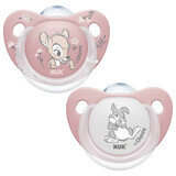 Nuk, succhietto, silicone, Trendline Disney Classics Bambi, 0-6 mesi, 2 pezzi