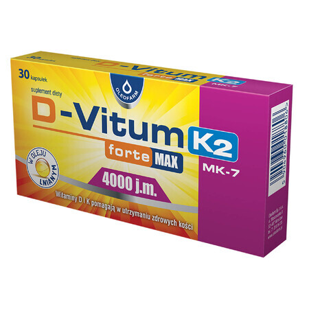 Oleofarm D-Vitum K2 MK 7 Forte Max 4000 UI, 30 capsule