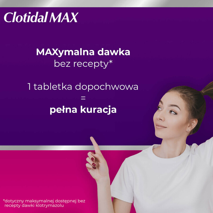 Clotidal Max 500 mg, 1 comprimido vaginal