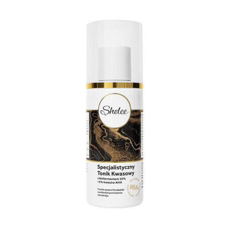 Shelee, tonico acido specializzato con biofermenti 10% + 5% di acidi AHA, 150 ml