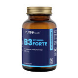 Pureo Health Vitamine B3 Forte, niacine 500 mg, 60 plantaardige capsules