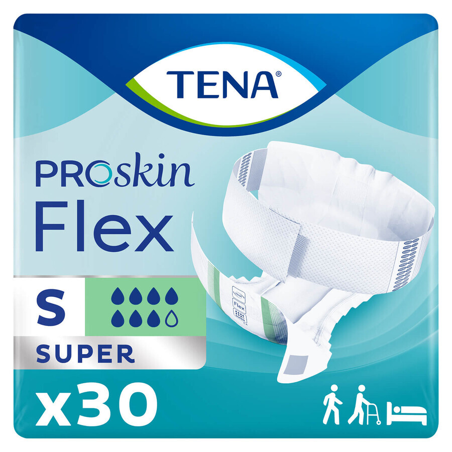 Tena Flex ProSkin, luiers, maat S, 61-87 cm, Super, 30 stuks