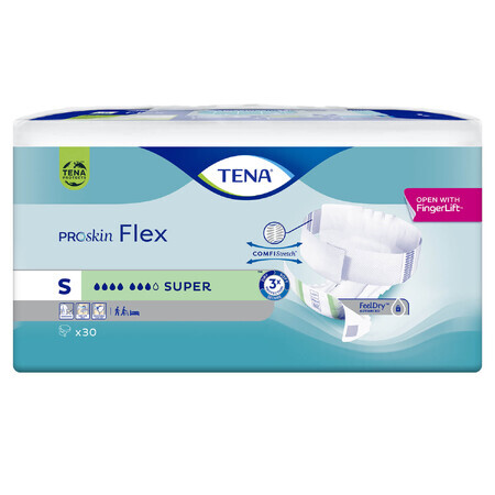 Tena Flex ProSkin, luiers, maat S, 61-87 cm, Super, 30 stuks