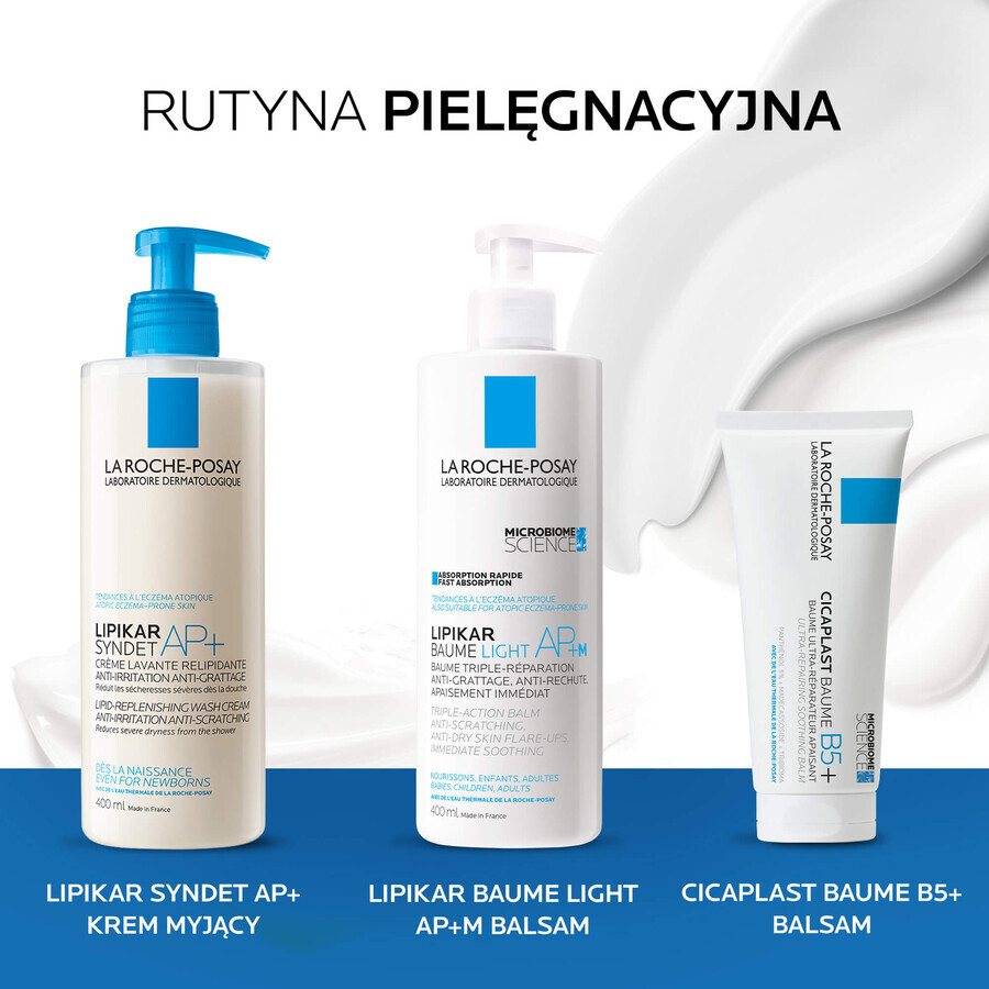 La Roche-Posay Lipikar Baume Light AP+M, leichte Körperlotion, empfindliche, trockene, zu Atopie neigende Haut, 400 ml