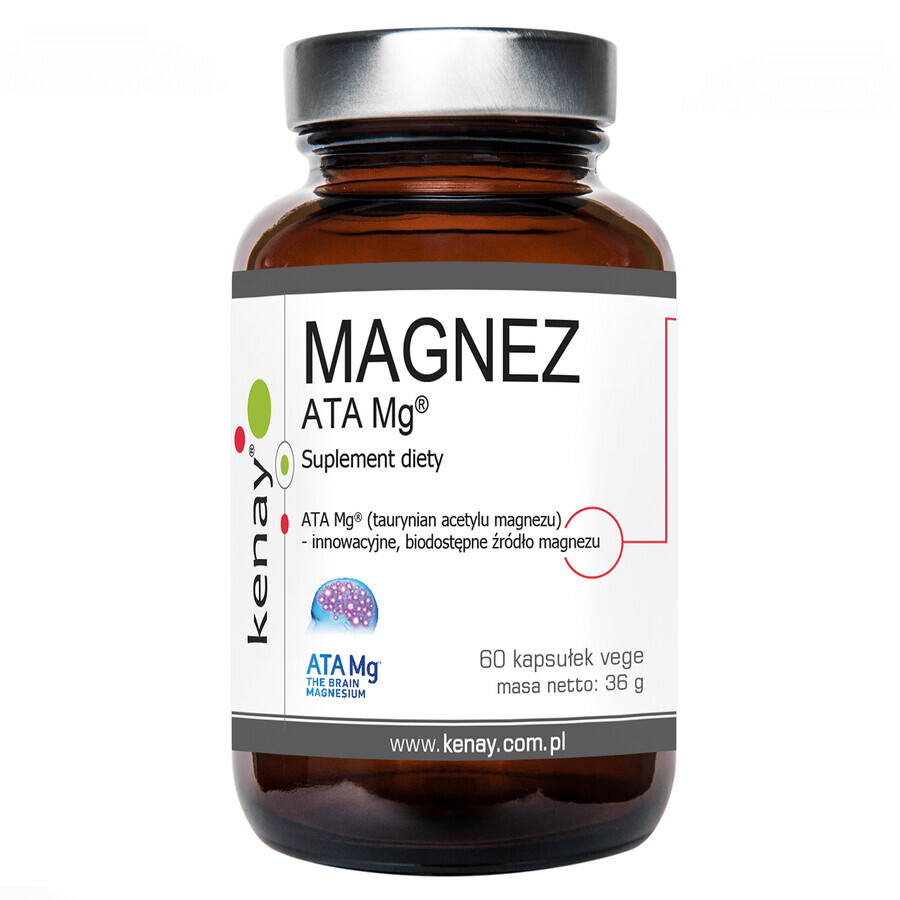 Kenay Magnesium ATA Mg, 60 plantaardige capsules