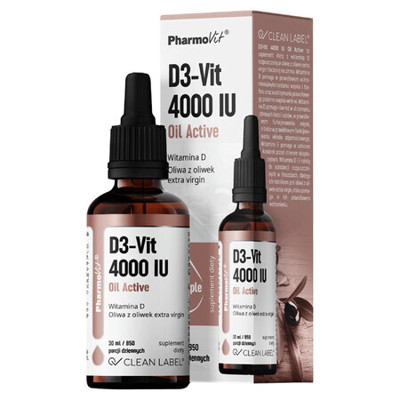 PharmoVit D3-Vit 4000 UI ulei activ, picături, 30 ml