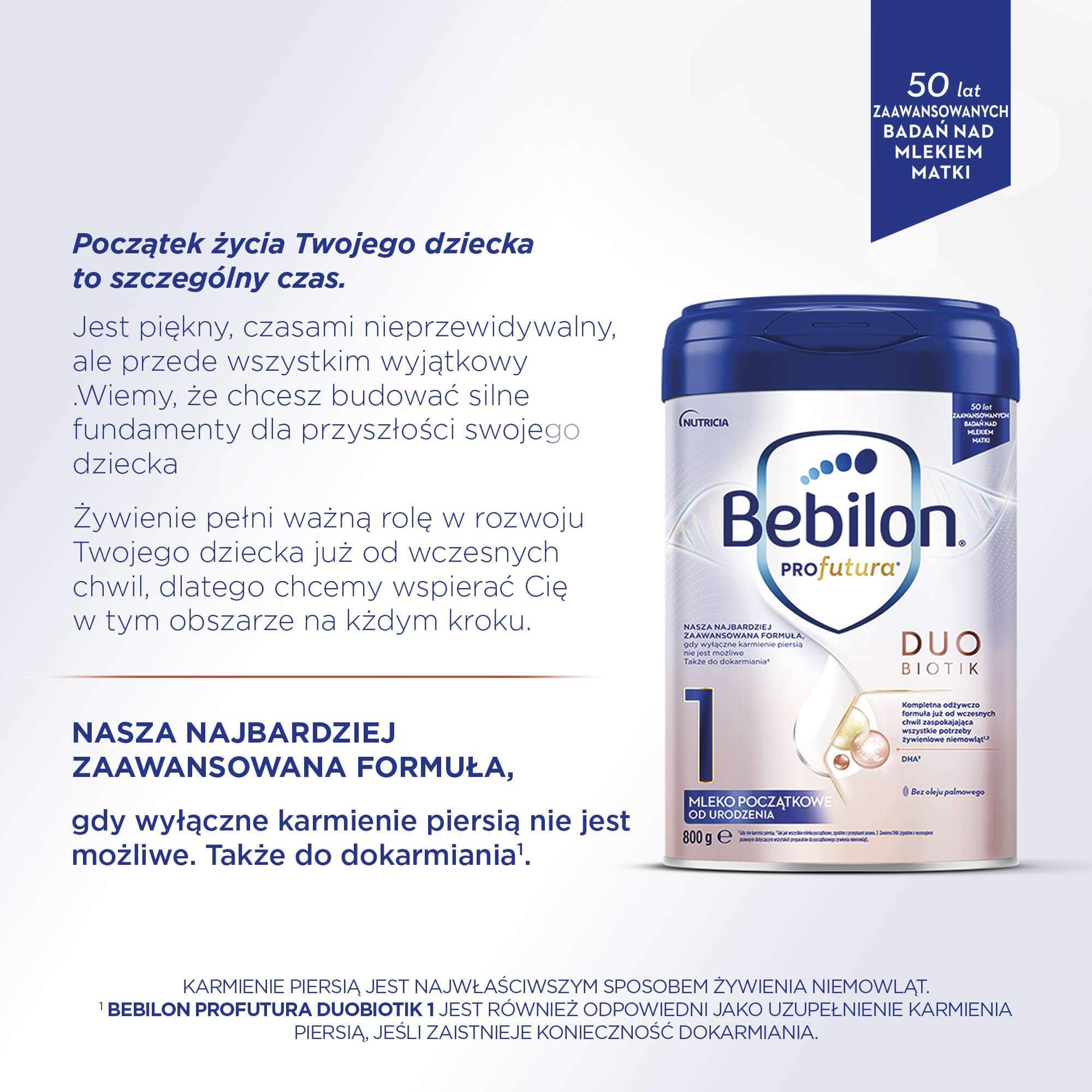 Lapte pentru sugari Bebilon Profutura DuoBiotik 1, de la naștere, 800 g, Nutricia