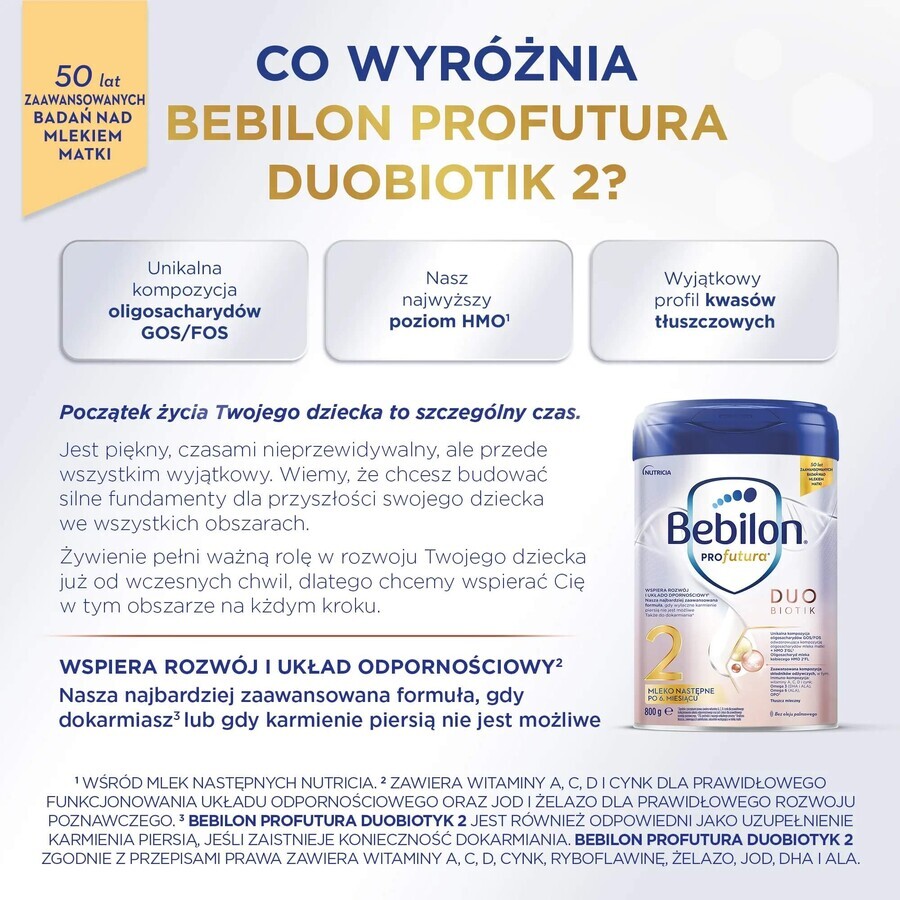 Bebilon Profutura DuoBiotik 2, lapte de continuare, după 6 luni, 800 g