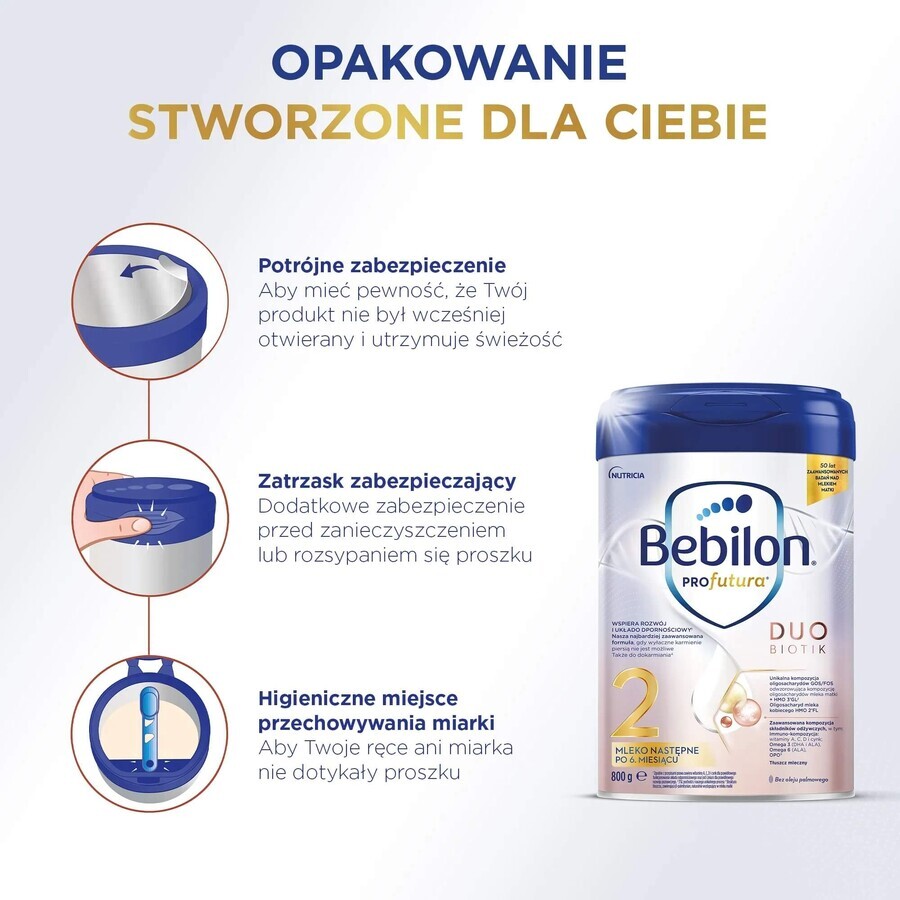 Bebilon Profutura DuoBiotik 2, lapte de continuare, după 6 luni, 800 g