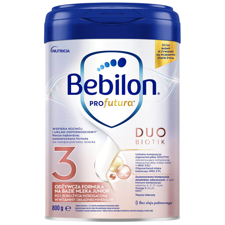 Bebilon Profutura DuoBiotik 3, formulă nutritivă pe bază de lapte, după 1 an, 800 g