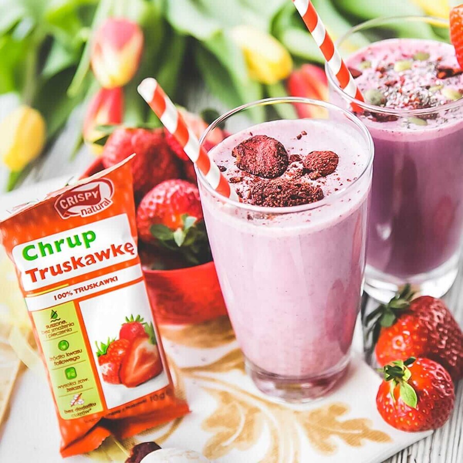 Crispy Natural, Strawberry Crunch, chips de fresa secos, 10 g