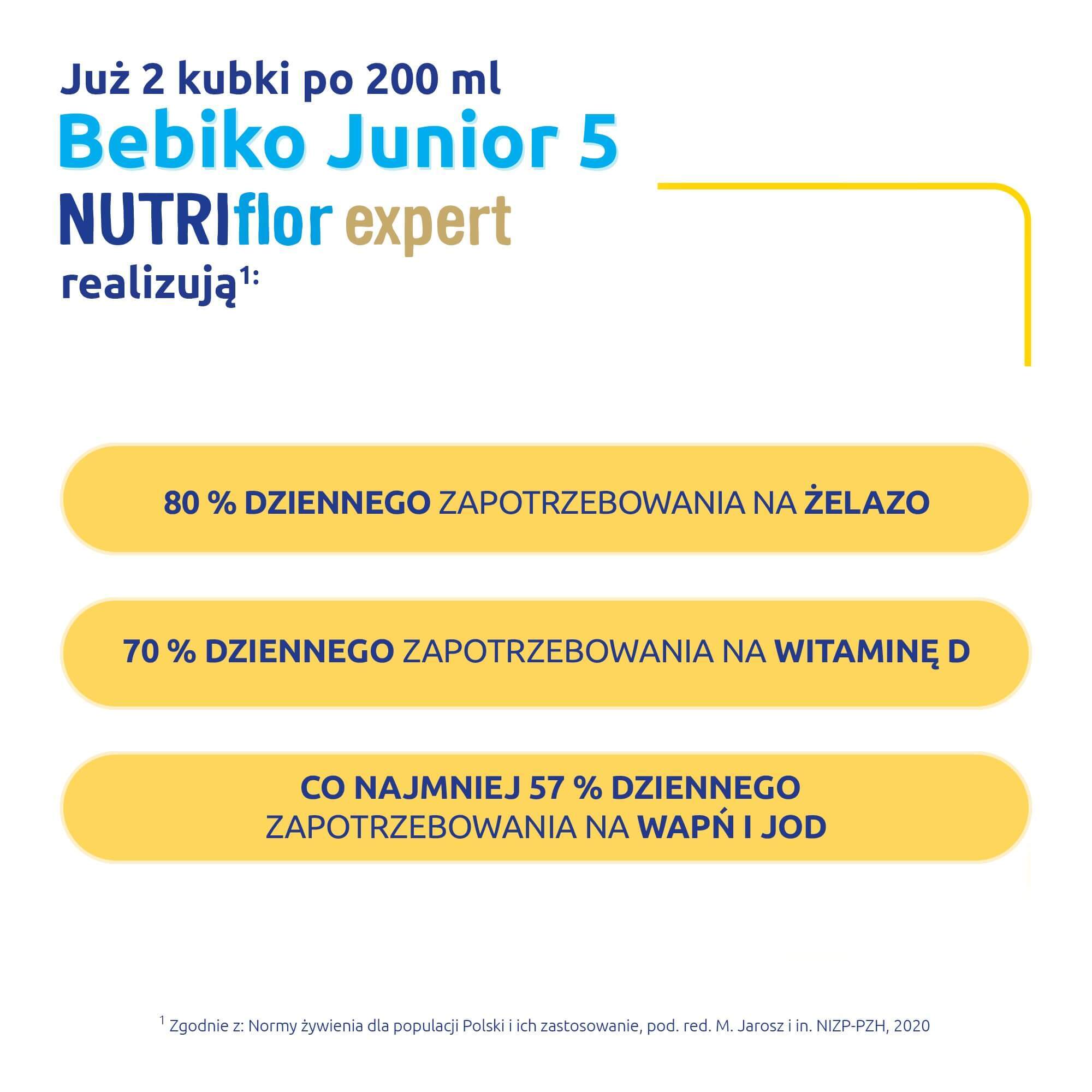 Bebiko Junior 5 Nutriflor Expert, formulă nutritivă pe bază de lapte, pentru preșcolari, 600 g