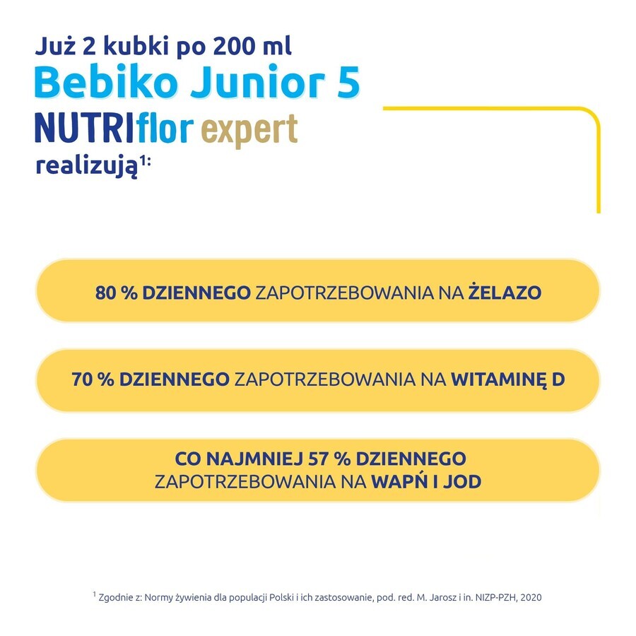 Bebiko Junior 5 Nutriflor Expert, formulă nutritivă pe bază de lapte, pentru preșcolari, 600 g