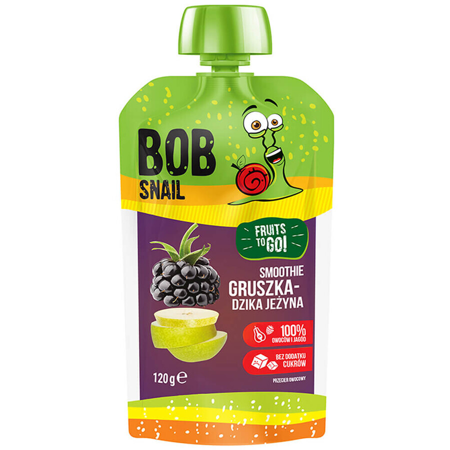 Bob Slak Fruit To Go Smoothie in een tube, peer, wilde braam, 120