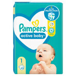 Pampers Active Baby, scutece, mărimea 1, 2-5 kg, 43 buc