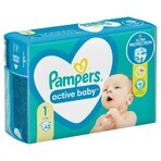 Pampers Active Baby, scutece, mărimea 1, 2-5 kg, 43 buc